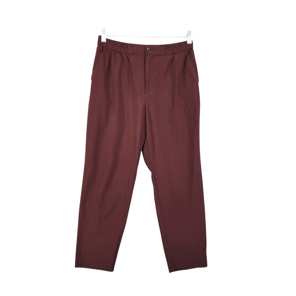 Banana Republic Factory Womens Burgundy Elastic Waist Tapered Trouser Petite M
